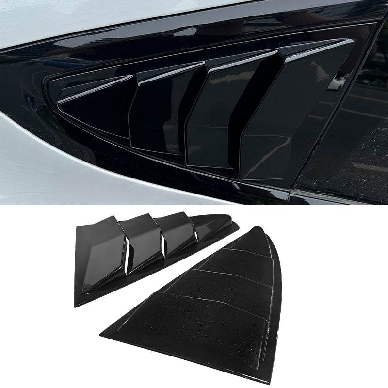Side Window Louvers for Tesla Model X 2022-2026 IKON Style Gloss Black ABS