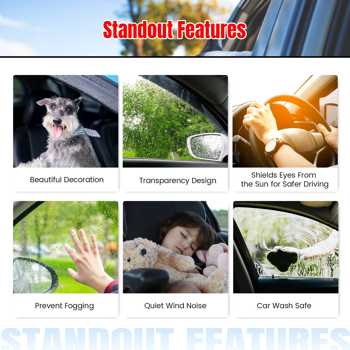 2025-2026 Mazda CX-70 & 2024-2026 CX-90 Tape-on Window Visors Sun Shades Vent Rain Guards Deflectors Low Profile Style Acrylic Smoke/Tinted 4PCS