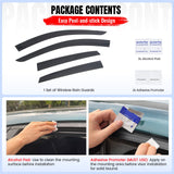 2018-2023 Hyundai Kona Tape-on Window Visors Sun Shades Vent Rain Guards Deflectors Low Profile Style Acrylic Smoke/Tinted 4PCS