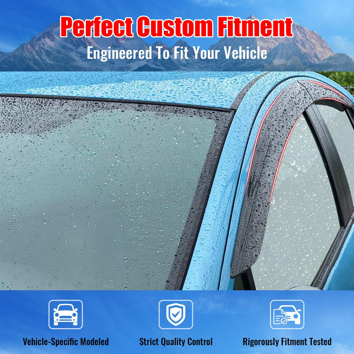2025-2026 Mazda CX-70 & 2024-2026 CX-90 Tape-on Window Visors Sun Shades Vent Rain Guards Deflectors Low Profile Style Acrylic Smoke/Tinted 4PCS