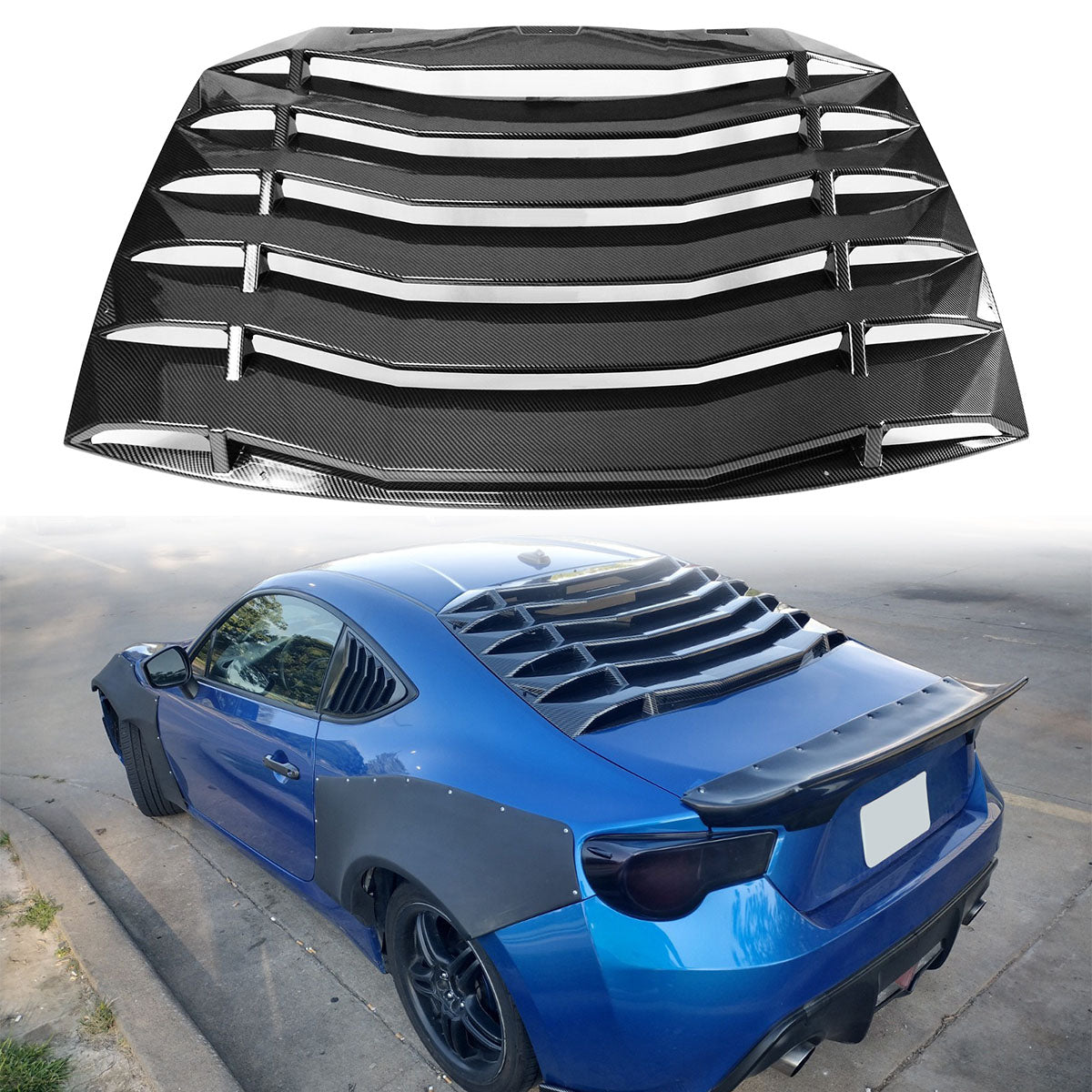 2013-2016 Scion FRS Carbon Fiber Print Rear Window Louver Coupe