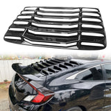 2016-2020 Honda Civic 2Dr Coupe Gloss Black Rear Window Louvers ABS