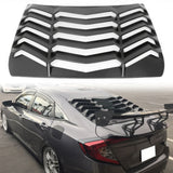 2016-2021 Honda Civic Sedan Black Rear Window Louvers ABS