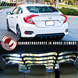 2016-2021 Honda Civic Sedan Black Rear Window Louvers ABS