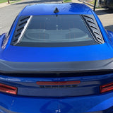 2016-2024 Chevy Camaro Black Rear Window Louvers Pair ABS