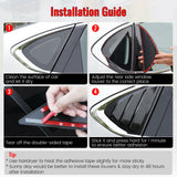 2011-2019 Ford Fiesta Hatchback 2PCS Rear Side Window Louvers Scoop Quarter Panel Sun Shade Shutter Cover Vent ABS Plastic Gloss Black