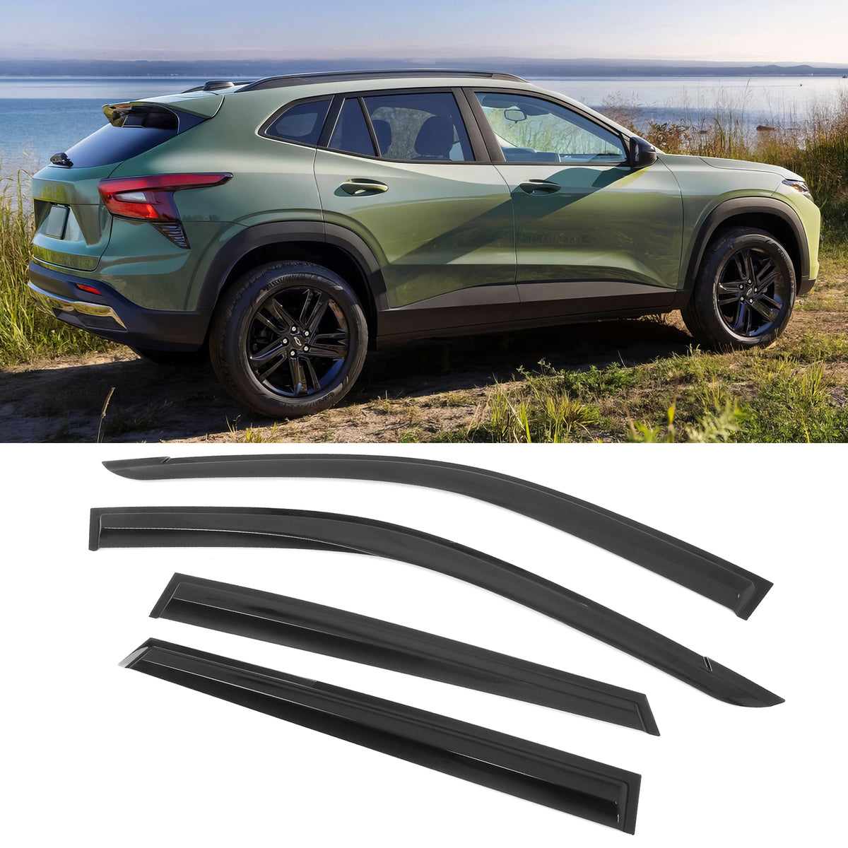 Window Visor Deflector for Chevy Trax 2024-2026 4PCS Mugen Style Acrylic