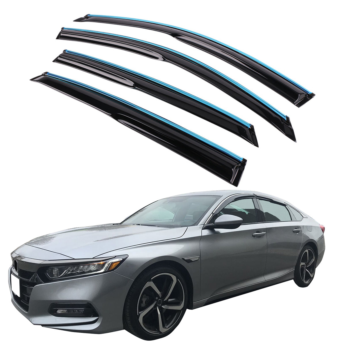 Window Visor for Honda Accord Sedan 2018-2026 Tape on Rain Guard Acrylic
