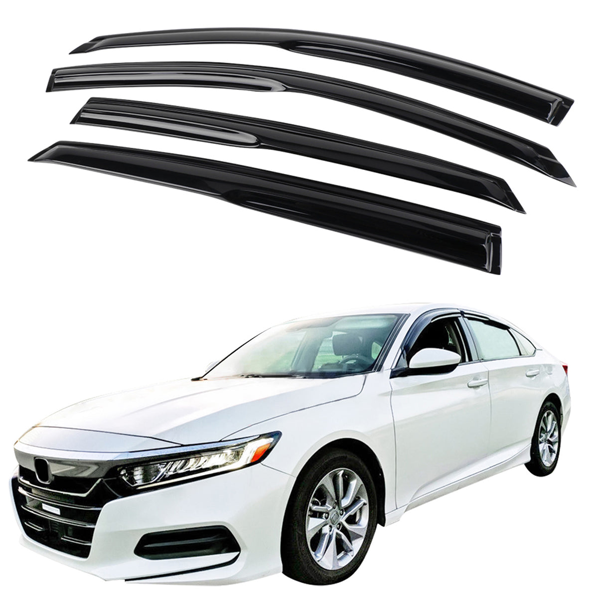 Window Visor for Honda Accord Sedan 2018-2026 Tape on Rain Guard Acrylic