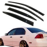 Window Visors for Honda Civic Sedan 2001-2005 Slim Smoke/Tinted Acrylic