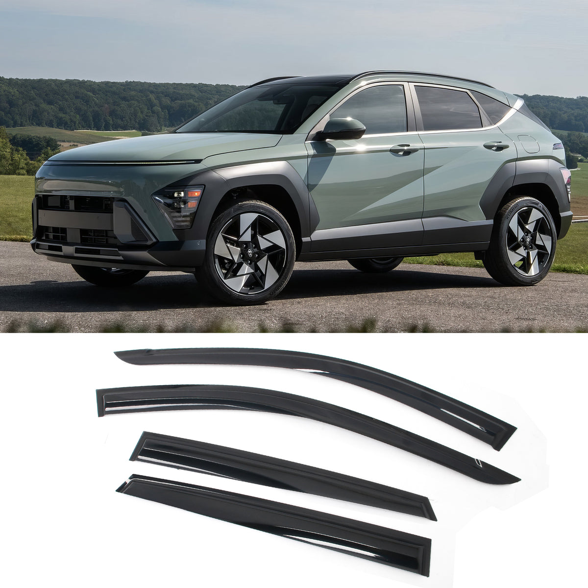 Window Visor Guard for Hyundai Kona & Kona EV 2024-2026 Mugen Style Acrylic