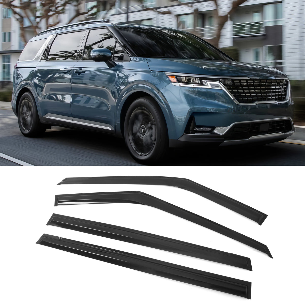 Window Visors Deflector for Kia Carnival 2022-2026 Mugen Style Acrylic 4PC