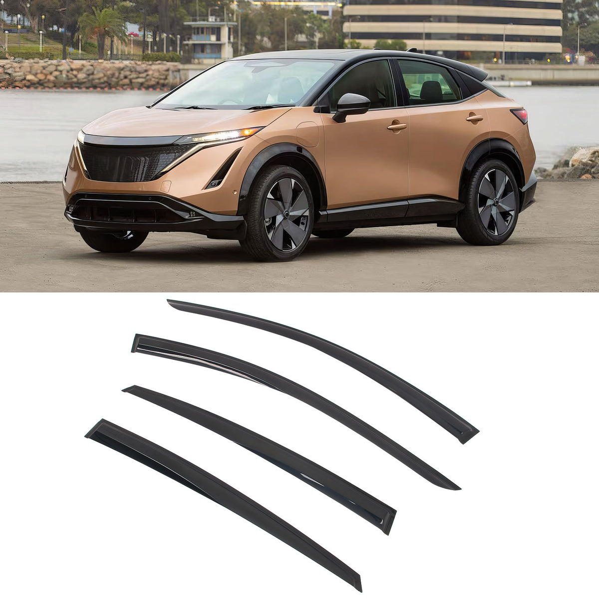 Window Visors Deflector for Nissan ARIYA 2023-2025 Mugen Style Acrylic 4PC