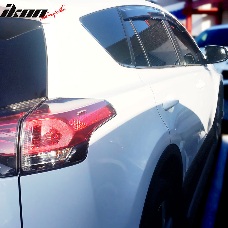 2013-2018 Toyota RAV4 Acrylic 4PC Window Visors Tape On Rain Guard