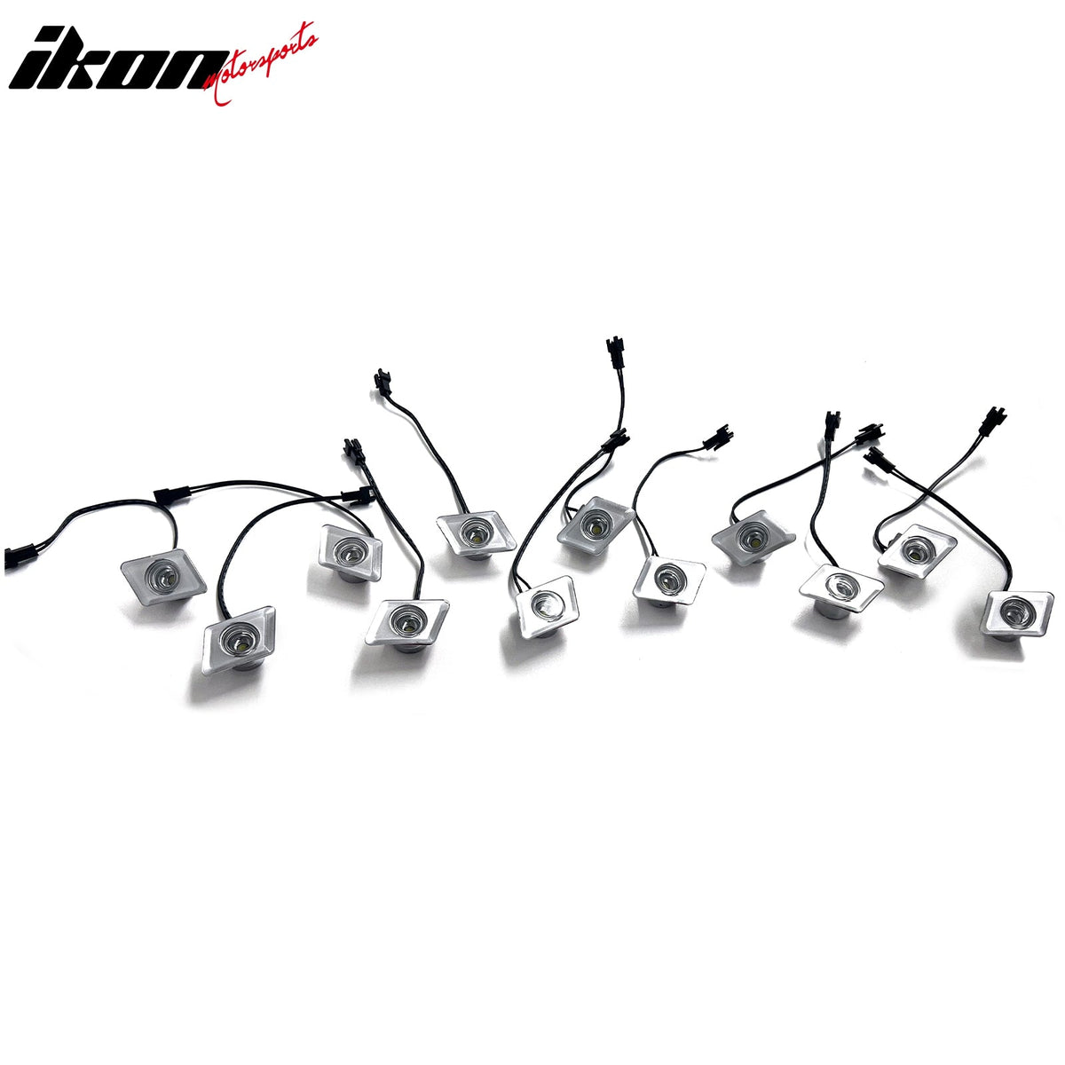 Universal 12PCS Right Left RH LH Automotive Car Front Bumper Decorative LED Lights Lighting Kit Silver