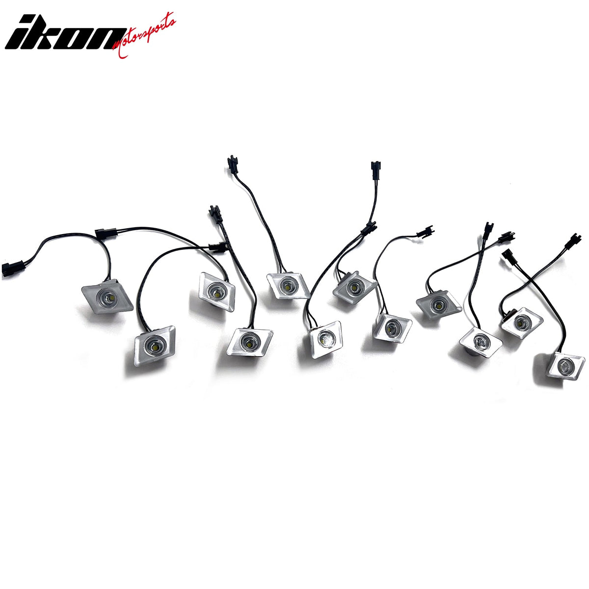 Universal 12PCS Right Left RH LH Automotive Car Front Bumper Decorative LED Lights Lighting Kit Silver