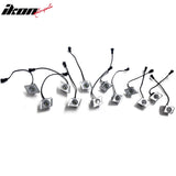Universal 12PCS Right Left RH LH Automotive Car Front Bumper Decorative LED Lights Lighting Kit Silver