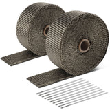 Titanium Type-2 Style Exhaust Heat Wrap - 2" x 30' with Zip Ties