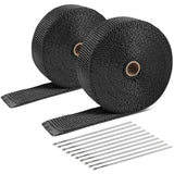 Type-2 Style Exhaust Heat Wrap 2" x 50 Feet Black with Zip Ties