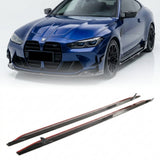 2021–2024 BMW M3 G80 / M4 G82 / G83 Side Skirt Extensions – Pre-Preg Dry Carbon Fiber