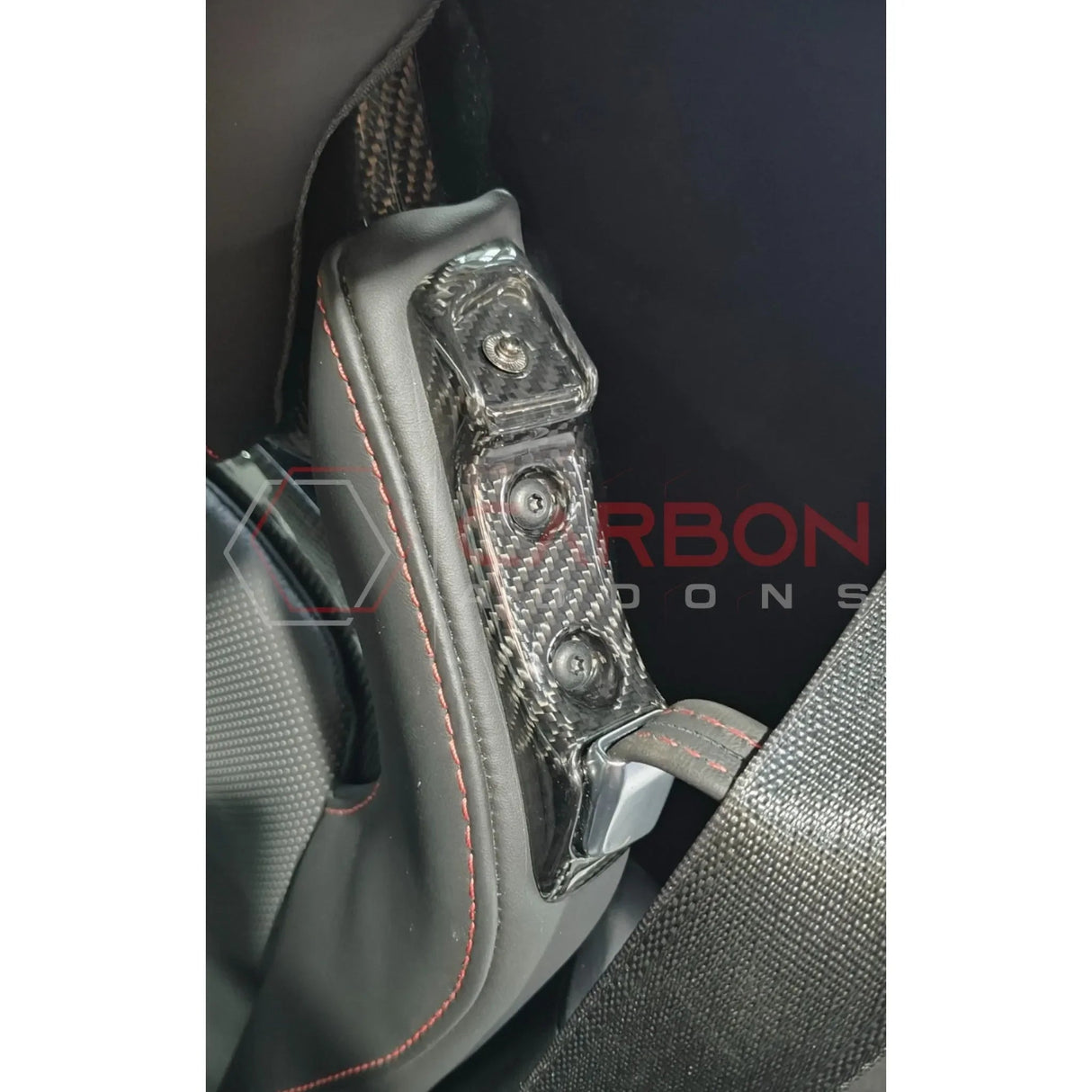 C8 Corvette Real Carbon Fiber Seat Belt Holder Buckle Replacements | GT2 & Competition Sport Seats (2020–Present)