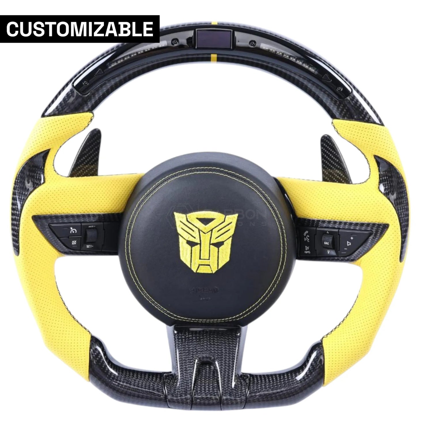 Customizable Carbon Fiber Steering Wheel for Chevy Camaro 2010-2012