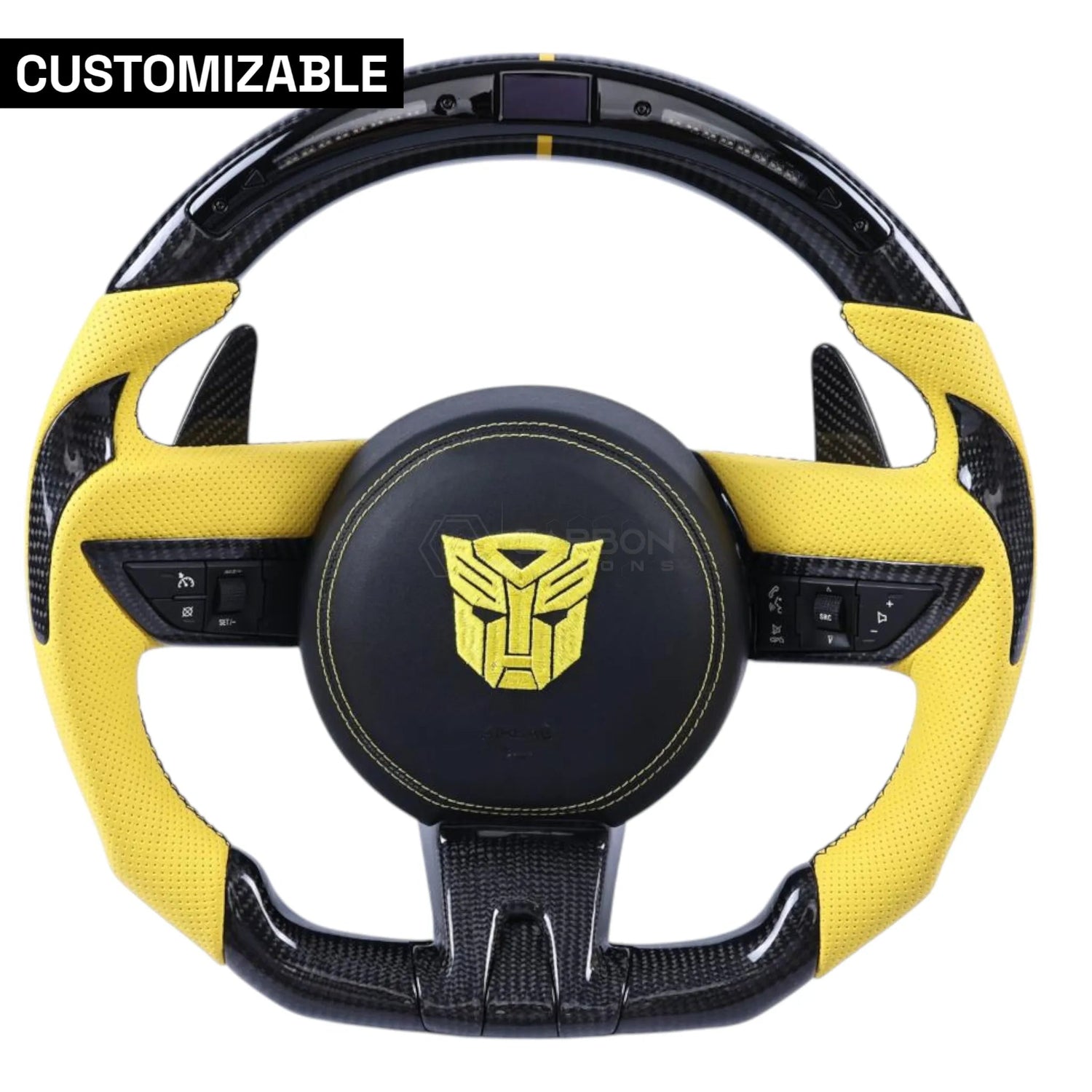 Customizable Carbon Fiber Steering Wheel for Chevy Camaro 2010-2012