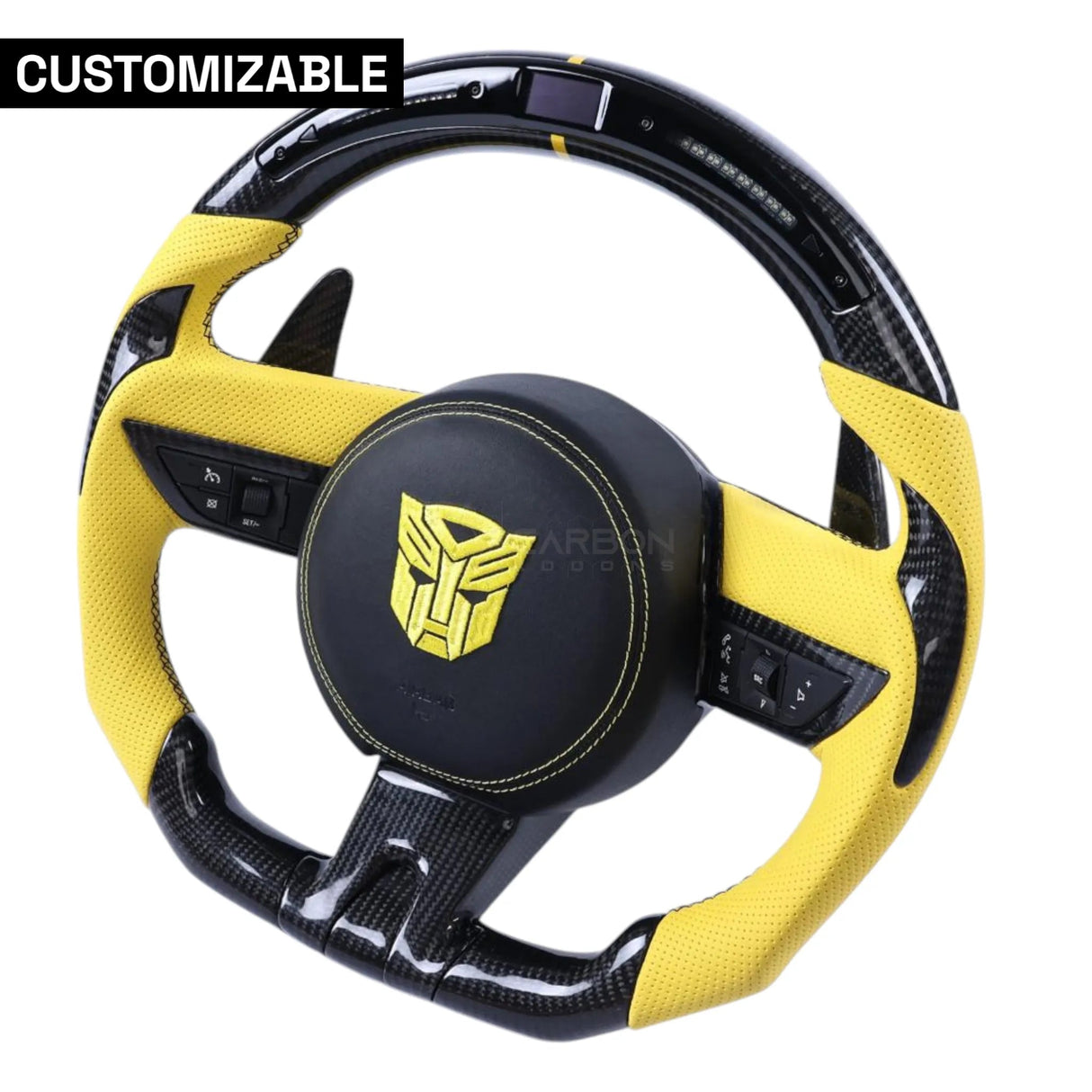 Customizable Carbon Fiber Steering Wheel for Chevy Camaro 2010-2012