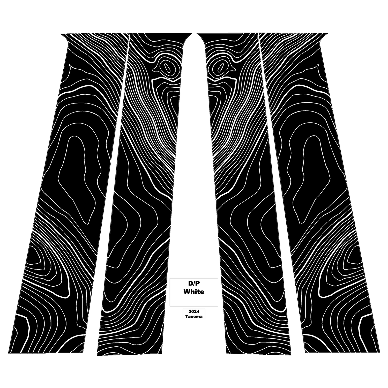 Topographic B Pillar Overlays - 2024+ Tacoma Double Cab / 2025+ 4Runner