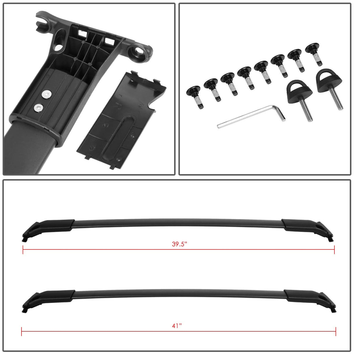 2013-2019 Ford Escape Roof Rack Cross Bar - Matte Black