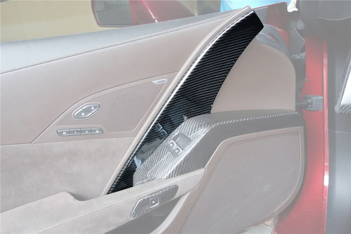 2013-2019 Corvette C7 Z06 Grandsport Dry Carbon Fiber Interior Door Panel Cover Trim