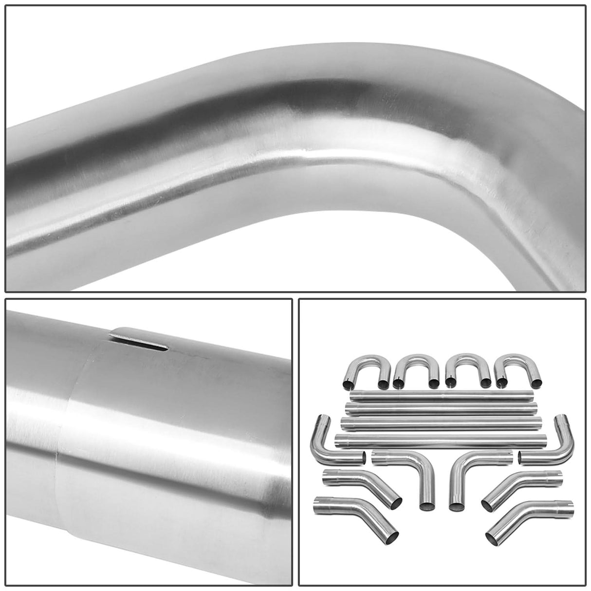 2 Inch Stainless Steel Exhaust Pipes DIY Custom Kit 16 Pieces