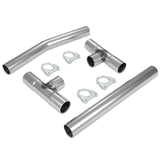 Universal Dual Exhaust Kit 16pc 3-3.15" OD Mild Steel Pipes