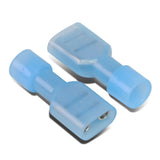Female Spade Quick Disconnect Connectors - 100 Pack - Crimp Style