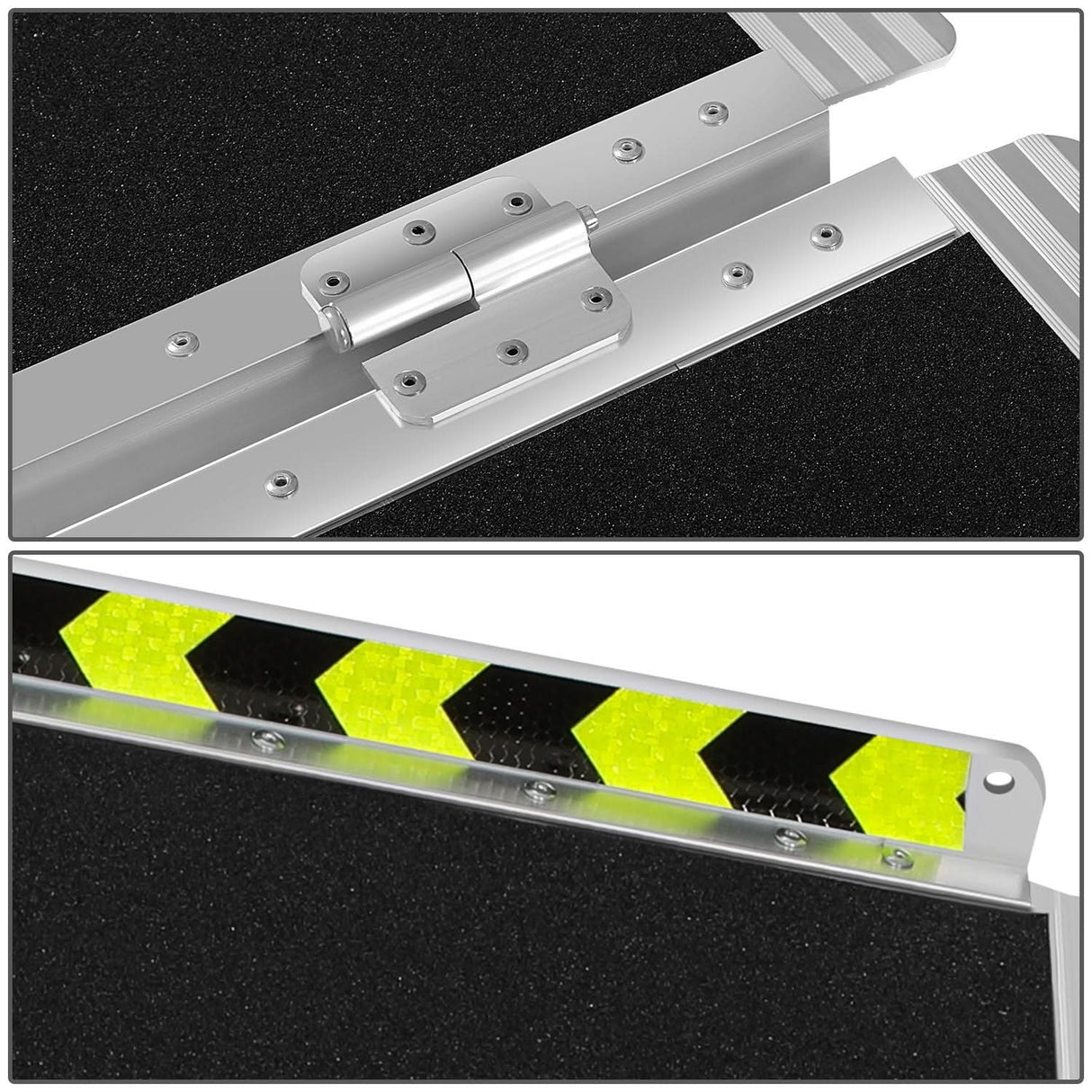 Wheelchair Ramp Aluminum 29" W x 2' L x 2" H Extended Metallic Black