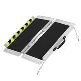 Wheelchair Ramp Aluminum 29" W x 2' L x 2" H Extended Metallic Black