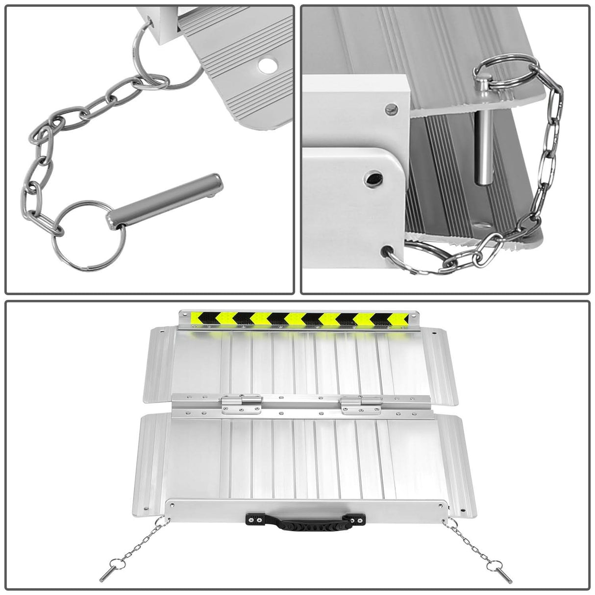 29" W x 2' L Aluminum Wheelchair Loading Ramp - Silver