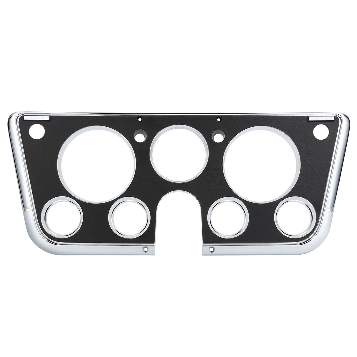 67-72 Chevrolet C10 Truck Dash Bezel 7 Hole Chrome Black Plastic