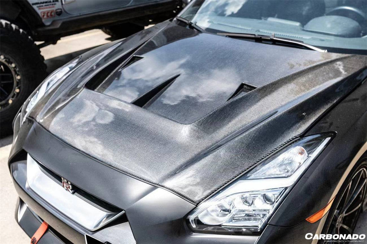 2009-2016 Nissan GTR R35 CBA  DBA LII Style Carbon Fiber Hood
