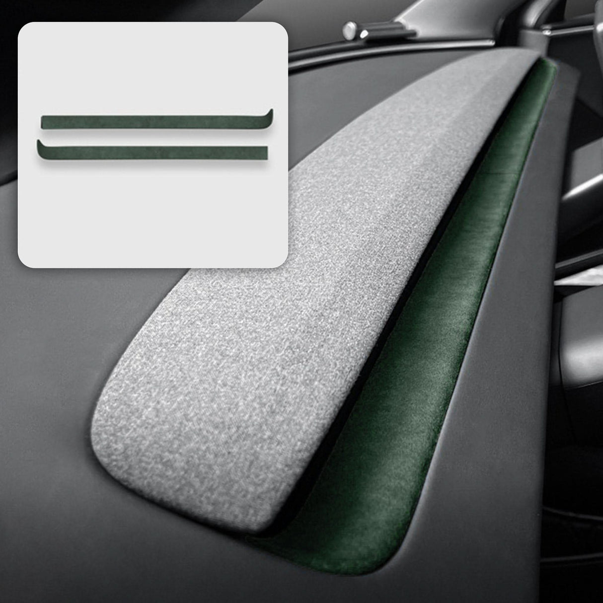Alcantara Spliced Dash Trim for Tesla Model 3 Highland / Model Y Juniper (2PCS)