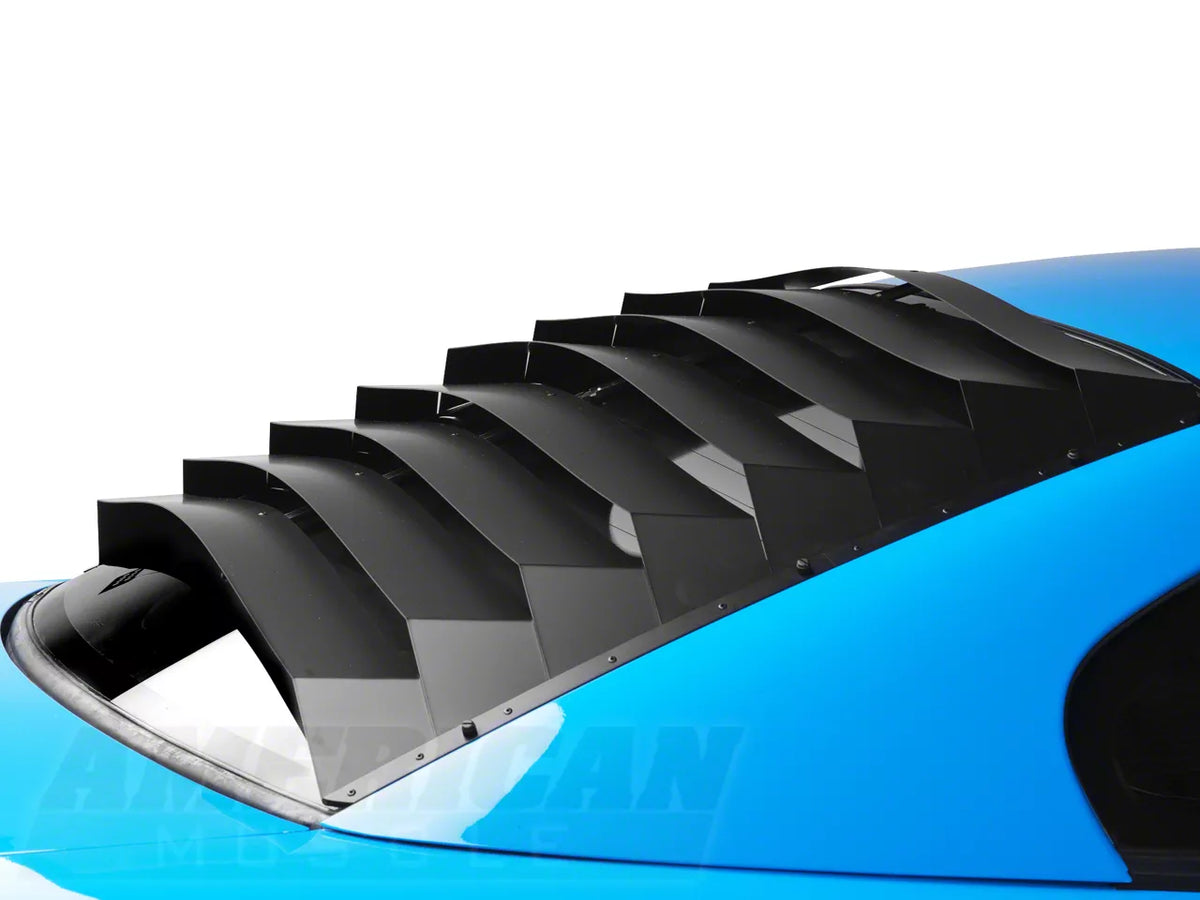 SpeedForm Rear Window Louvers; Smooth Aluminum (94-04 Mustang Coupe)