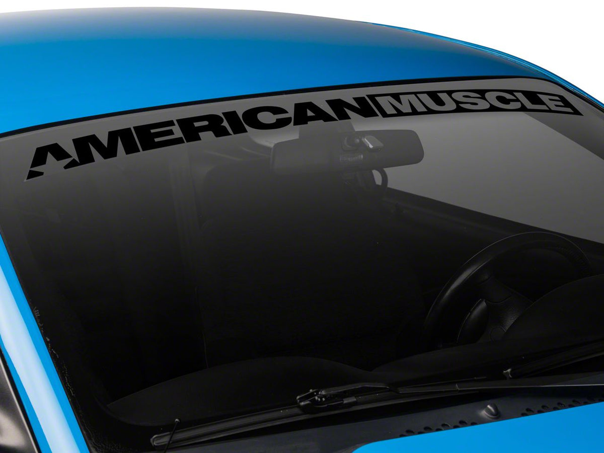 SEC10 AmericanMuscle Windshield Banner; Gloss Black (94-04 Mustang)