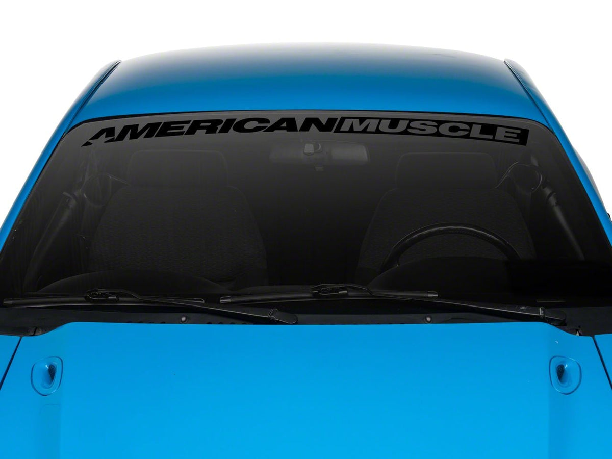 SEC10 AmericanMuscle Windshield Banner; Gloss Black (94-04 Mustang)
