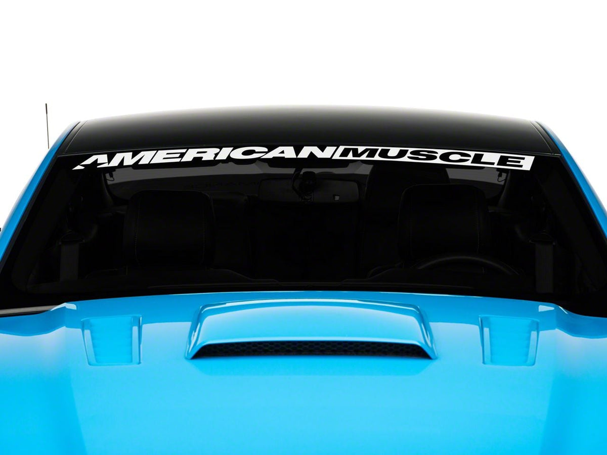 SEC10 AmericanMuscle Windshield Banner; White (05-14 Mustang)