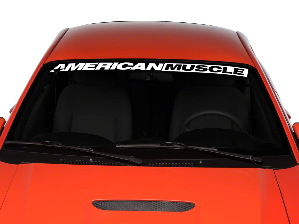SEC10 AmericanMuscle Windshield Banner; White (94-04 Mustang)