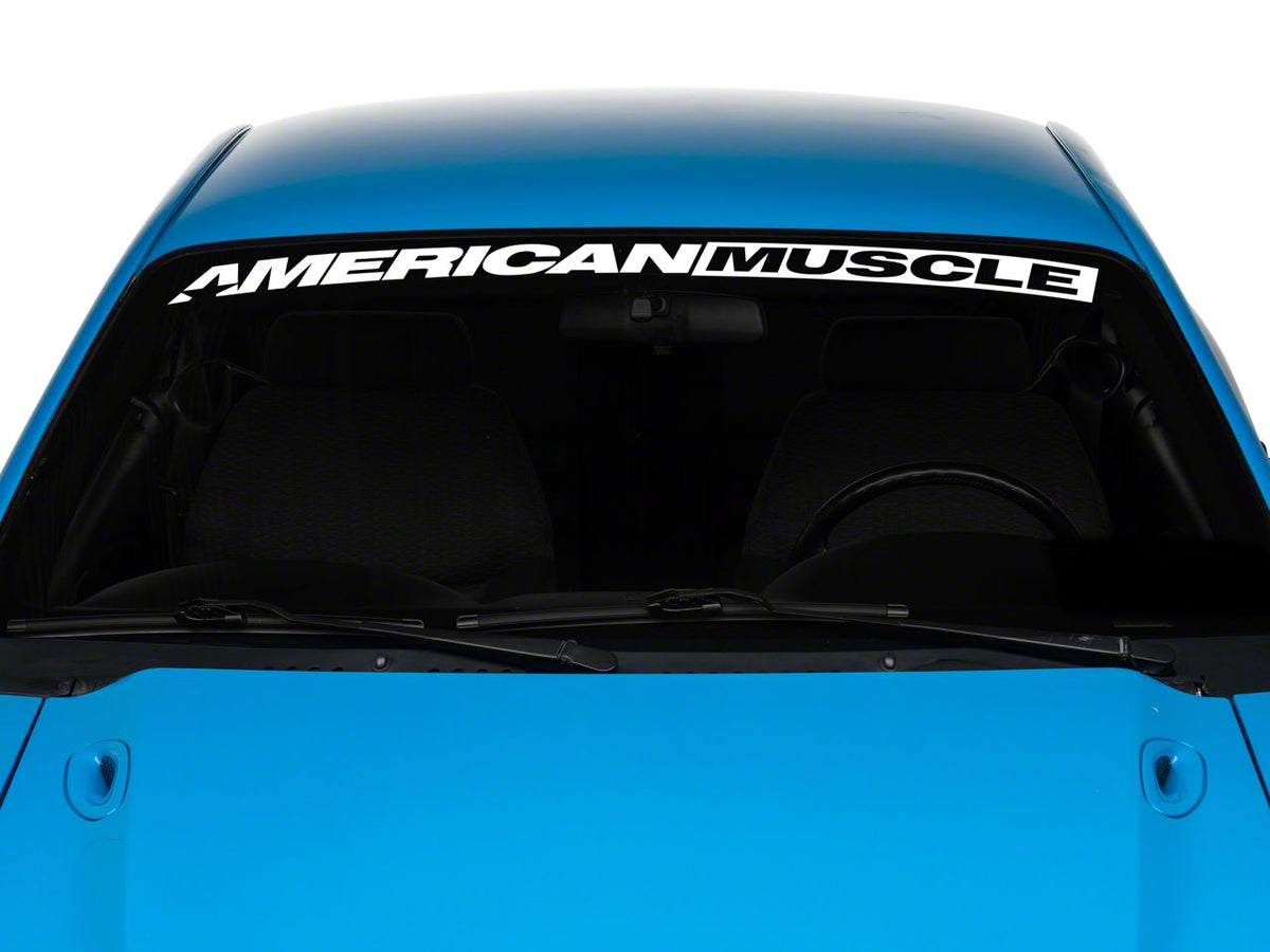 SEC10 AmericanMuscle Windshield Banner; White (94-04 Mustang)