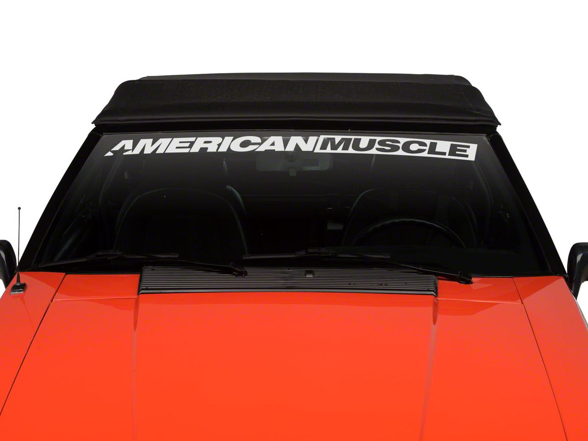 SEC10 AmericanMuscle Windshield Banner; White (79-93 Mustang)