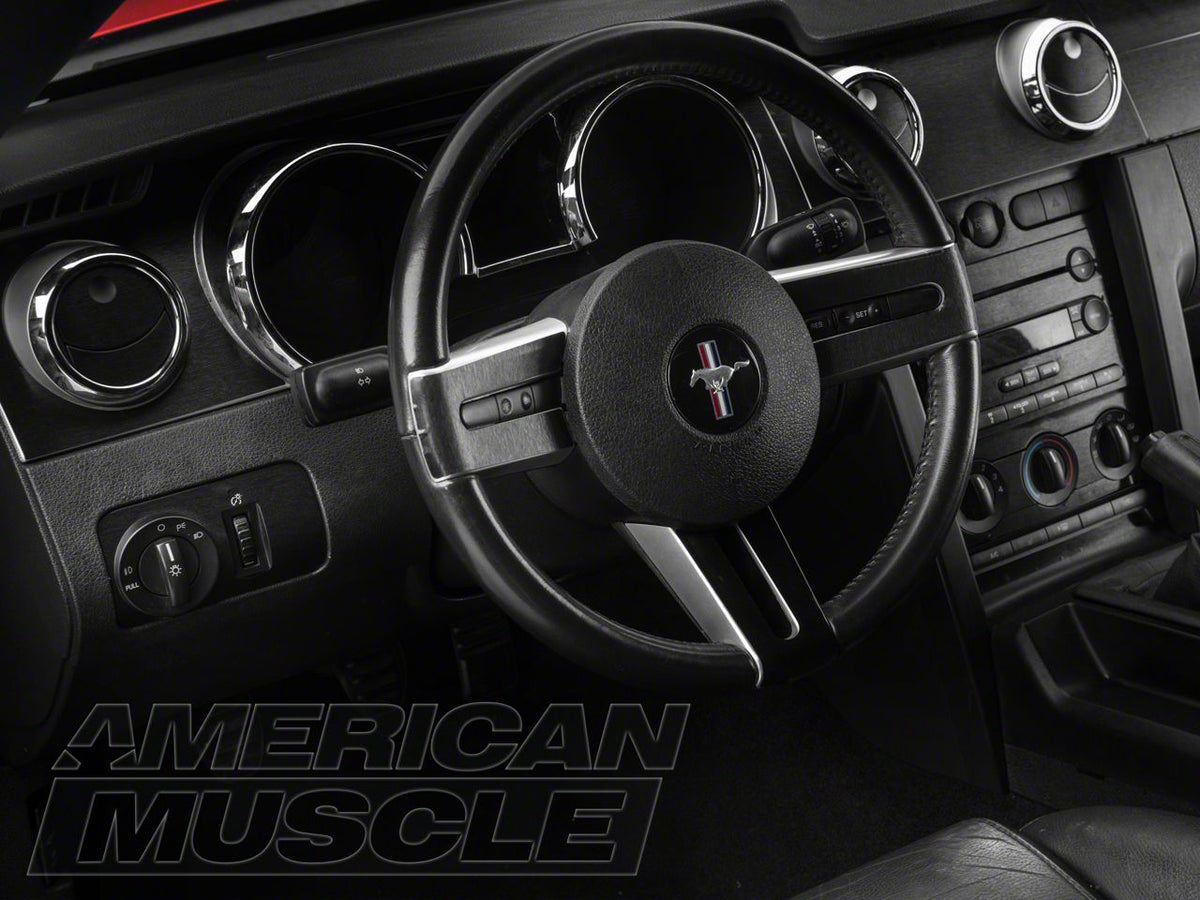 SEC10 Dash Overlay Kit; Brushed Black (05-09 Mustang)