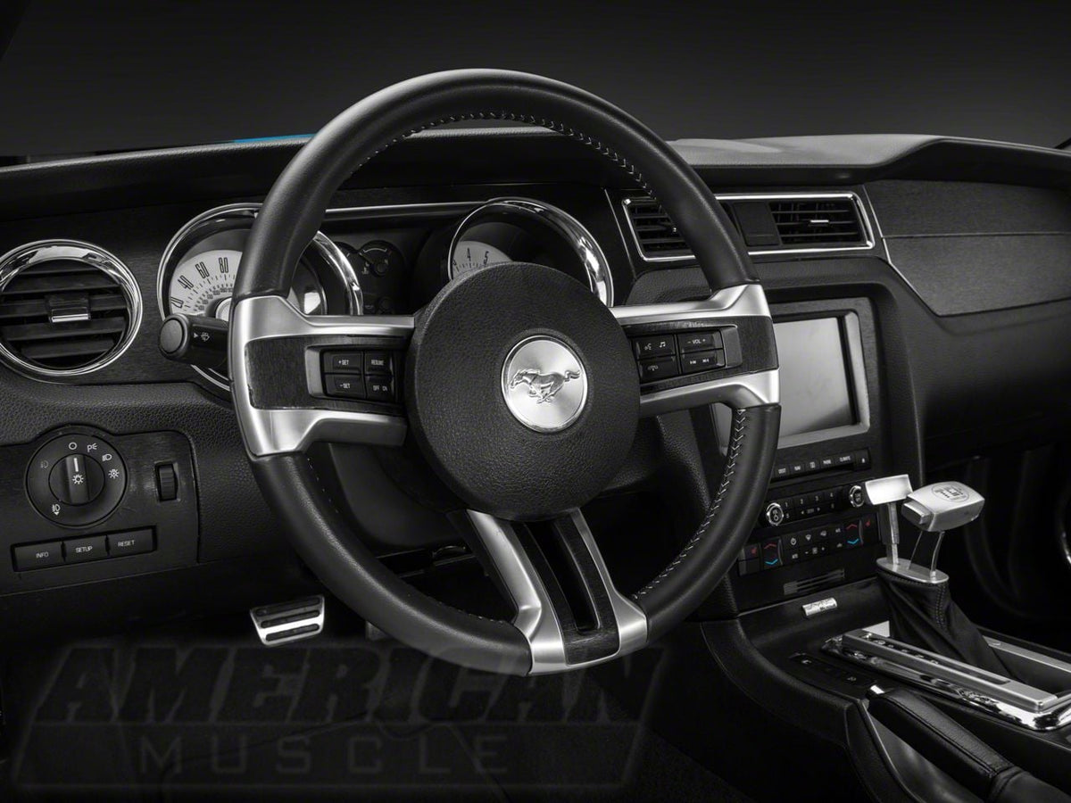 SEC10 Dash Overlay Kit; Brushed Black (10-14 Mustang)