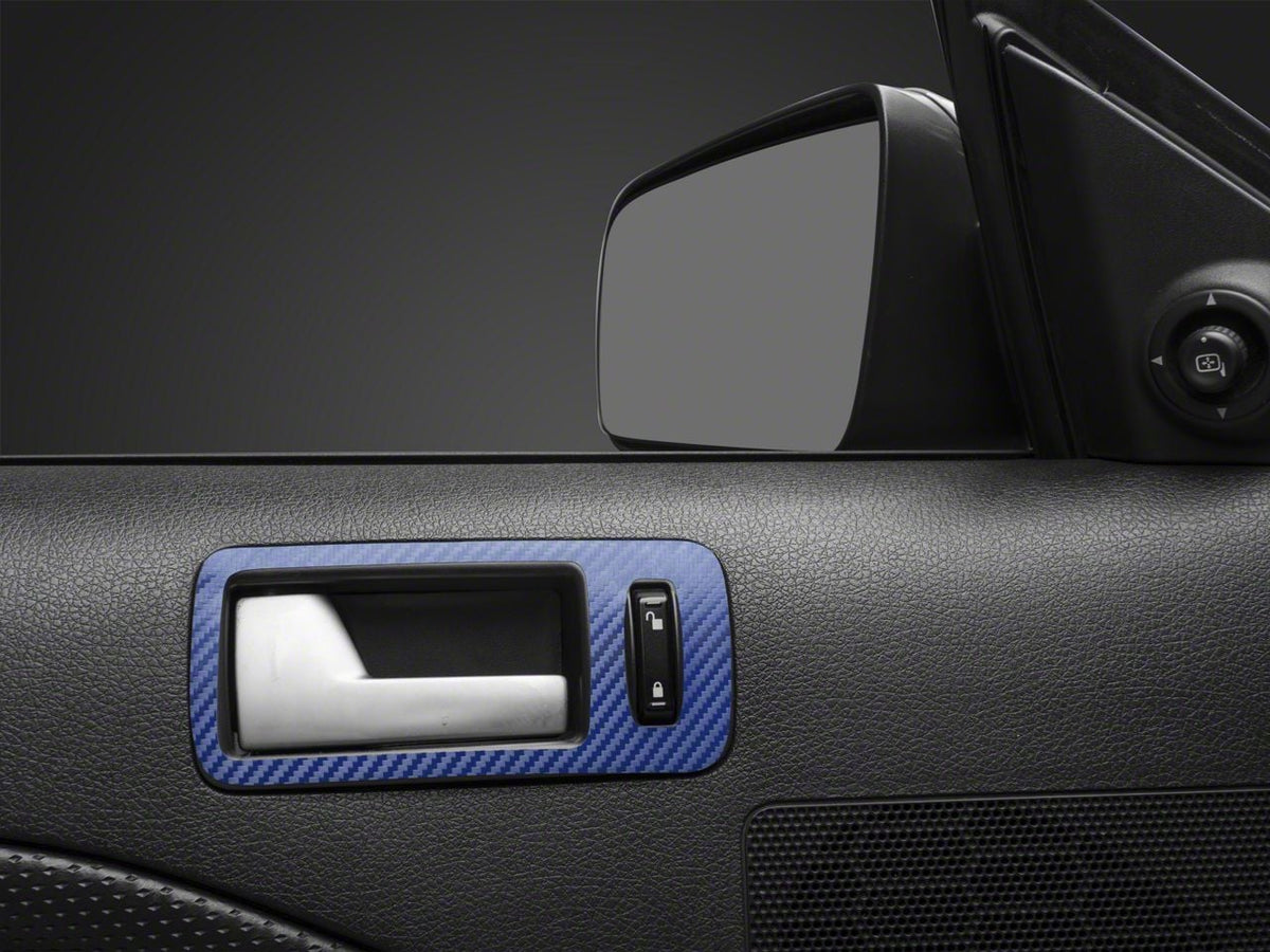 SEC10 Dash Overlay Kit; Blue Carbon Fiber (05-09 Mustang)